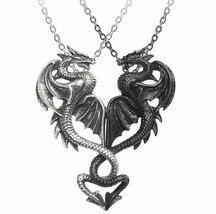 Alchemy Gothic Draconic Tryst Pendant 2 Interlocking or Separate Necklaces P811 - £39.92 GBP