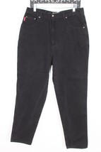 Vtg Bugle Boy 16 Black High Rise 100% Cotton Tapered Mom Jeans - £22.40 GBP