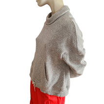 90° Yoga Sweater Women&#39;s Size XL Gray Pullover Funnel Neck Kangaroo Pocket - £11.79 GBP
