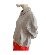 90° Yoga Sweater Women&#39;s Size XL Gray Pullover Funnel Neck Kangaroo Pocket - £11.76 GBP