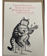 Unused Vintage 1977 B. KLIBAN CATCARDS Blank Card, Cat Guitar Song Mouse... - $15.58 CAD