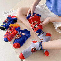 5 Pairs Spiderman Children Socks Anime Kids Boys Short Sock Kawaii Child... - £9.34 GBP