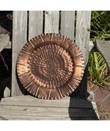 Vintage Hammered Copper Flower Tray Large Round Sunflower Centerpiece Wa... - €37,54 EUR