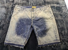 Grindhouse Shorts Mens Size 42 Blue Denim Cotton 5-Pockets Design Pull On - $15.34