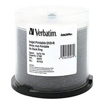 Verbatim DVD-R Blank Discs 4.7GB 16X DataLifePlus White Inkjet Printable Recorda - £24.29 GBP