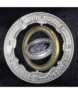 Transparent center Freemason/Masonic double axis spinner challenge coin Silver - $35.00