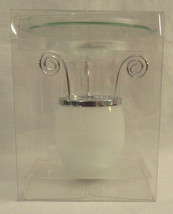 The White Barn Candle Co. Fragrance Oil Warmer White Glass &amp; Silvertone - $35.49