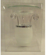 The White Barn Candle Co. Fragrance Oil Warmer White Glass &amp; Silvertone - £28.36 GBP