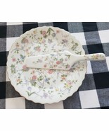 Andrea by Sadek Party Cake Server Plate &amp; Matching Knife CORONA Pattern ... - $337.12 MXN