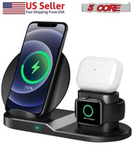 5Core 3 in1 15W Qi Wireless Charger Fast Charging Dock For Apple Watch Air Pods - £9.15 GBP