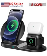 5Core 3 in1 15W Qi Wireless Charger Fast Charging Dock For Apple Watch A... - £9.17 GBP