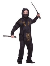 Forum Novelties Black Ninja Costume, Child Large - £48.08 GBP