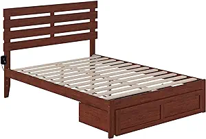 AFI Oxford Full Bed with Foot Drawer and USB Turbo Charger in Walnut - $465.99