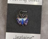 Jezlaine Sterling Silver Butterfly Pendant Charm On Card NEW 12mm x 12mm - $14.69