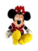 Walt Disney World Minnie Mouse Plush 21&quot; Red White Polka Dot Dress Bow - £11.76 GBP