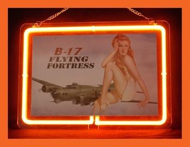 Vintage Pin up Girl Sexy Military Airborne Hub Bar Advertising Neon Sign - £62.92 GBP