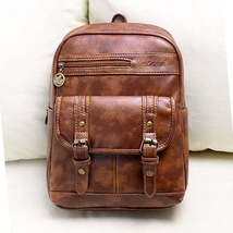 The explosion of hot retro fashion brand handbag Backpack School wind PU leather - £35.33 GBP