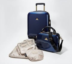 Triforce Hardside Carry- On and Beauty Case with Packing Cubes in Navy - £156.02 GBP