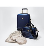 Triforce Hardside Carry- On and Beauty Case with Packing Cubes in Navy - £154.87 GBP