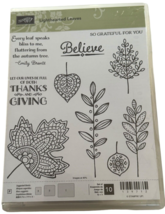 Stampin Up Acrylic Stamps Lighthearted Leaves Believe Leaf Fall Thanksgiving - £9.71 GBP