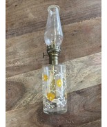 Vintage Yellow Flower Oil Lamp Foster Forbes Retro 1970s 10”tall Adjusta... - $19.39 CAD