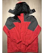 VTG Marlboro Jacket Mens XL Red Grey Star Waterproof Zip Rain Coat Hoode... - $102.45 CAD