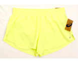 Asics Women&#39;s XL Running Shorts Yellow Brief Lined Side Slit Reflective - $39.59