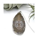 Earth&#39;s Treasures Engraved Agate Pendant Mystic Cat and Moons Necklace - £11.93 GBP