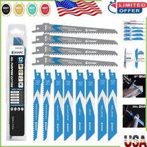 High-Durability 12pc Reciprocating Saw Blade Kit with Universal Compatib... - $490.86 MXN