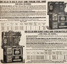 1900 Steel Wood Burning Stove Advertisement Victorian Sears Roebuck 5.25... - $18.49