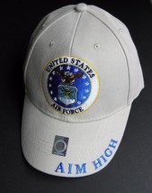 USAF AIR FORCE EMBROIDERED BASEBALL CAP AIM HIGH FLY FIGHT WIN - £9.40 GBP