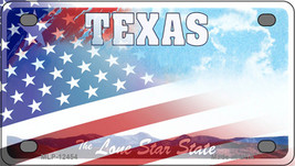Texas Lone Star Half American Flag Novelty Mini Metal License Plate Tag - £11.98 GBP