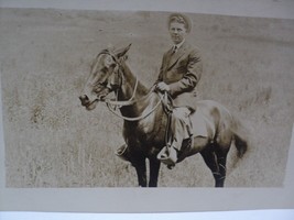 RARE Vintage Real People Photo Post Card Man On Horse White Border No Stamp Box - £5.41 GBP