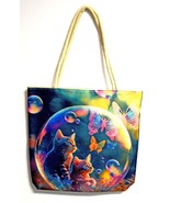 Cat in Bubble 3286 Shopping Tote Bag 17 x 15 inches Rope Handles - $19.80