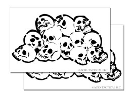 14&quot; Skull Pile DIY Airbrush Spray Painting Stencils RC Model Gun Skulls Set 2PK - £9.58 GBP