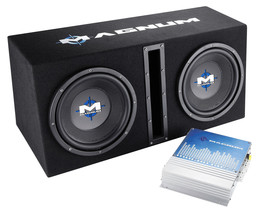 MTX Magnum MB210SP 800w Dual 10 Subwoofers+Vented Sub Box Enclosure+Amplifier - £272.16 GBP