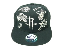 New NBA Cap Team Badge&#39;s Basketball Logo&#39;s Black &amp; Silver UNK NBA Fitted... - £15.98 GBP