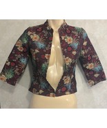 Forever 21 Asian Floral Pattern Poly Small Chico Clip Front Womens Jacket - £13.58 GBP