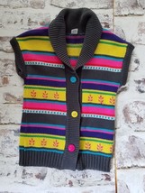 Carters Sleeveless Sweater Cardigan Girls size 4 vest  striped - £10.37 GBP