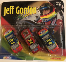 Vintage Jeff Gordon 3 Stock Car Set Action Racing Collectibles Kelloggs Toy T4 - £6.26 GBP