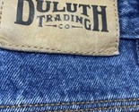 Duluth Trading All Cotton Work Jeans Mens 48x34 Blue Denim Jeans Medium ... - $24.70