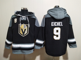 Jack Eichel #9 Vegas Golden Knights Black Lace-Up Pullover Hoodie - £59.36 GBP