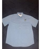 Reel Legends Fishing Shirt Mens L Blue Denim Chambray Short Sleeve Marli... - $8.72