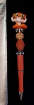 Handcrafted Disney tiger orange color beaded ballpoint ink writing pen new - $12.86