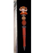 Handcrafted Disney tiger orange color beaded ballpoint ink writing pen new - $12.86