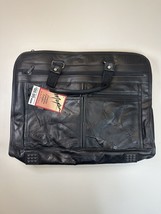 Maxam Mosaic Design Genuine Soft Black Lambskin Leather Laptop Bag Case NWT 15” - £21.04 GBP