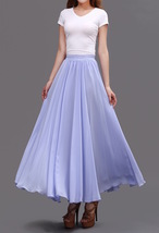 Lavender Long Chiffon Skirt Women Custom Plus Size Chiffon Summer Skirt image 5