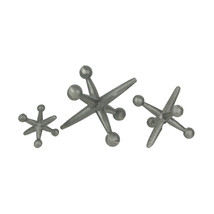 Set of 3 Raw Cast Iron Decorative Toy Jack Distressed Finish Accent Scul... - $36.61
