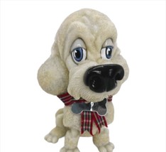 Little Paws Poodle Dog Figurine White Sculpted Pet 5.1&quot; High Rare Collectible - £21.47 GBP