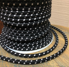 Black/White Double Stitch Tracer Thread, Cloth Covered 3-Wire Round Fabric Cord - £1.25 GBP